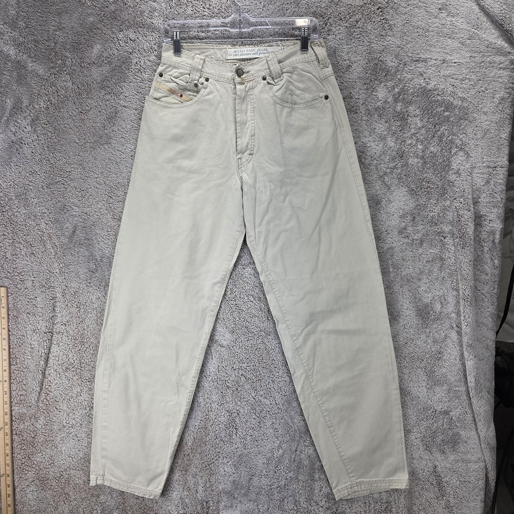 Diesel Jeans Mens 30x30 Beige Basic Relaxed Tapered Button Fly Cotton Denim